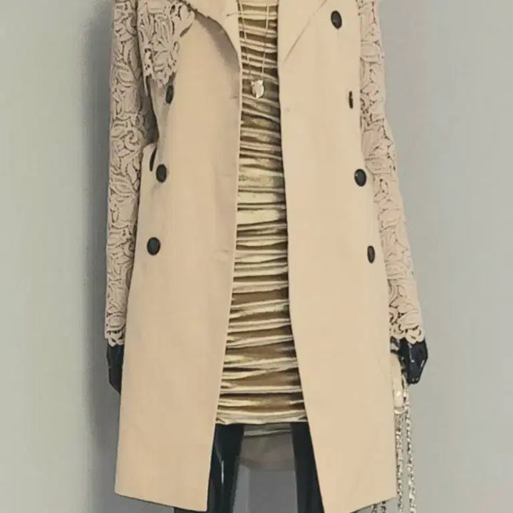 [BUNJANG] Lace Mix Trench Coat / 레이스믹스 트렌치코트