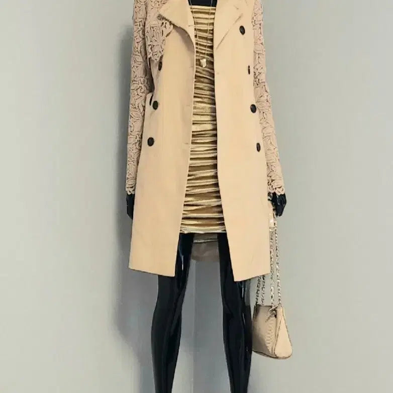 [BUNJANG] Lace Mix Trench Coat / 레이스믹스 트렌치코트