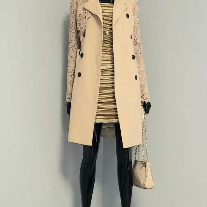 [BUNJANG] Lace Mix Trench Coat / 레이스믹스 트렌치코트