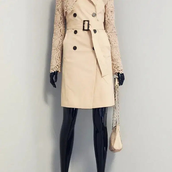 [BUNJANG] Lace Mix Trench Coat / 레이스믹스 트렌치코트