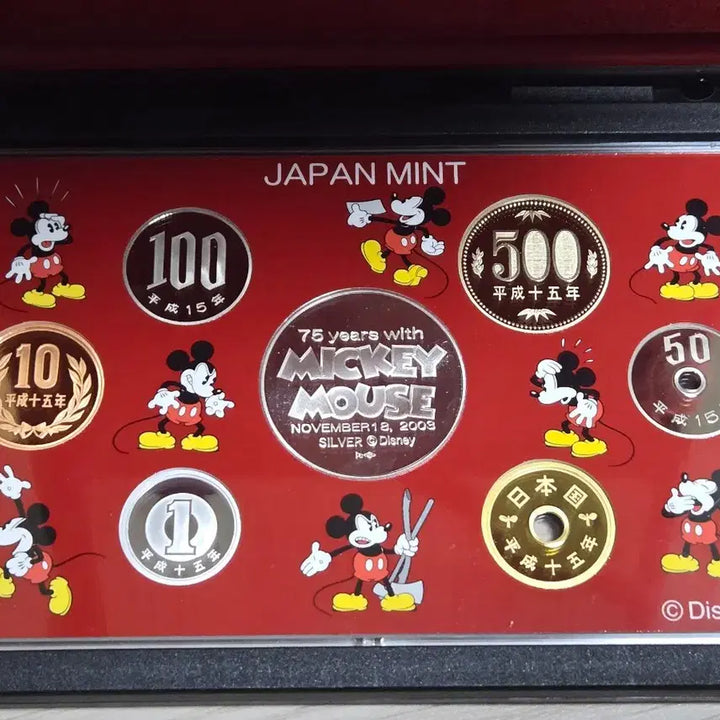 [BUNJANG] Japan Mint Mickey Mouse 75th Anniversary Proof Set / 일본 조폐국2003년 미키마우스 75주년 기념 프루프세트(20g은화포함)