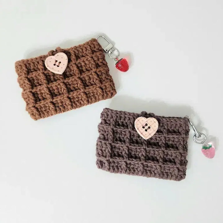[BUNJANG] Handmade Waffle Knit Card Wallet / 뜨개 와플 카드지갑