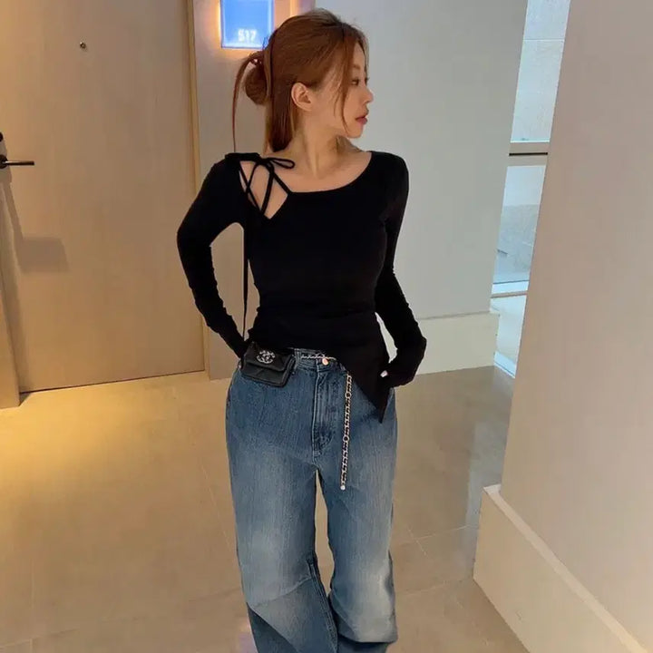 [SOLD OUT] 히프나틱 몰링 언발 티셔츠 블랙