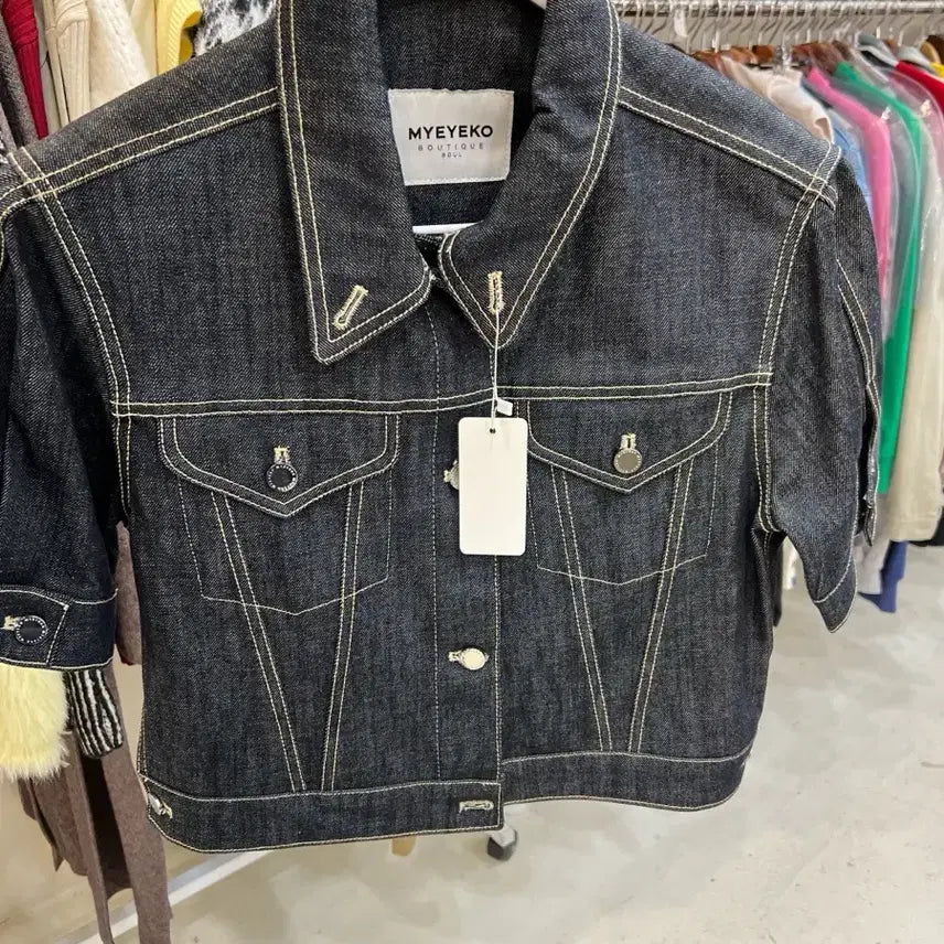[BUNJANG] MYEYEKO Denim Short Sleeve Jacket / MYEYEKO 데님 반팔 자켓