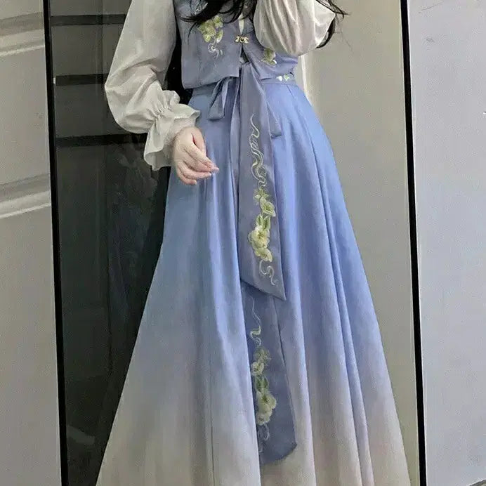 [BUNJANG] Original Fusion Hanfu Daily Long Skirt / 오리지널 퓨전 한푸 생활 한푸 한원소 데일리 고장풍 롱스커트