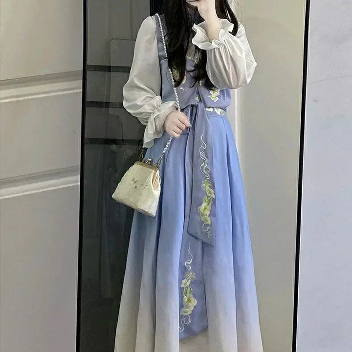 [BUNJANG] Original Fusion Hanfu Daily Long Skirt / 오리지널 퓨전 한푸 생활 한푸 한원소 데일리 고장풍 롱스커트