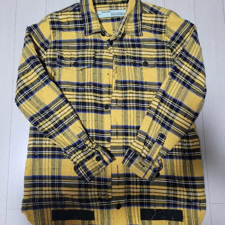 [BUNJANG] Off-White Yellow Arrow Check Shirt / XXS 오프화이트 옐로우 애로우 체크 셔츠