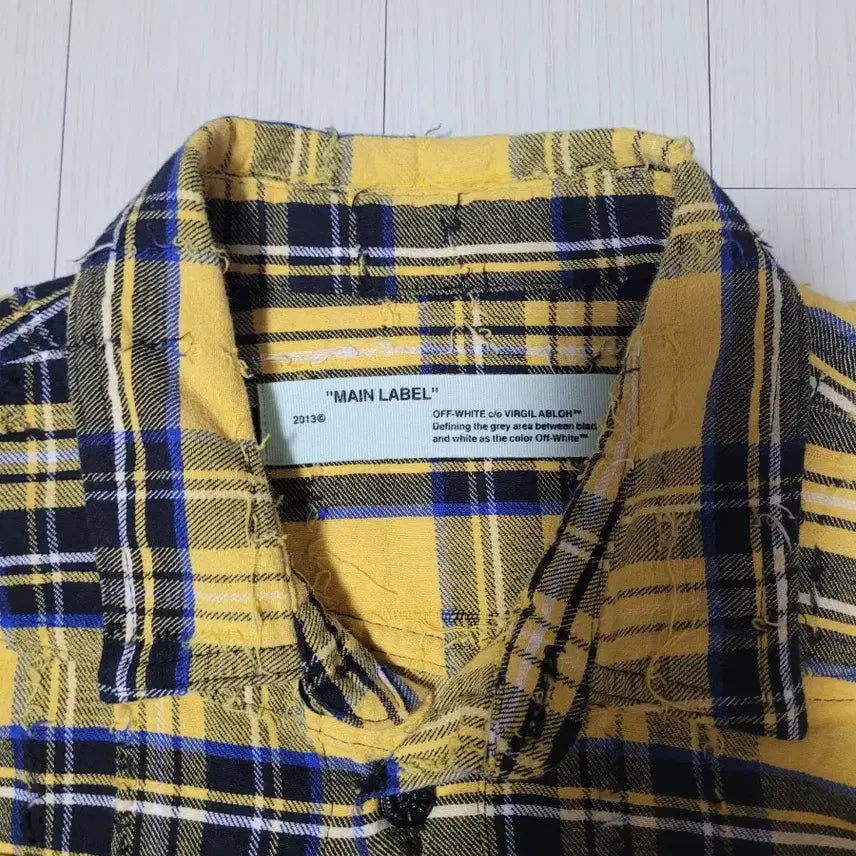 [BUNJANG] Off-White Yellow Arrow Check Shirt / XXS 오프화이트 옐로우 애로우 체크 셔츠