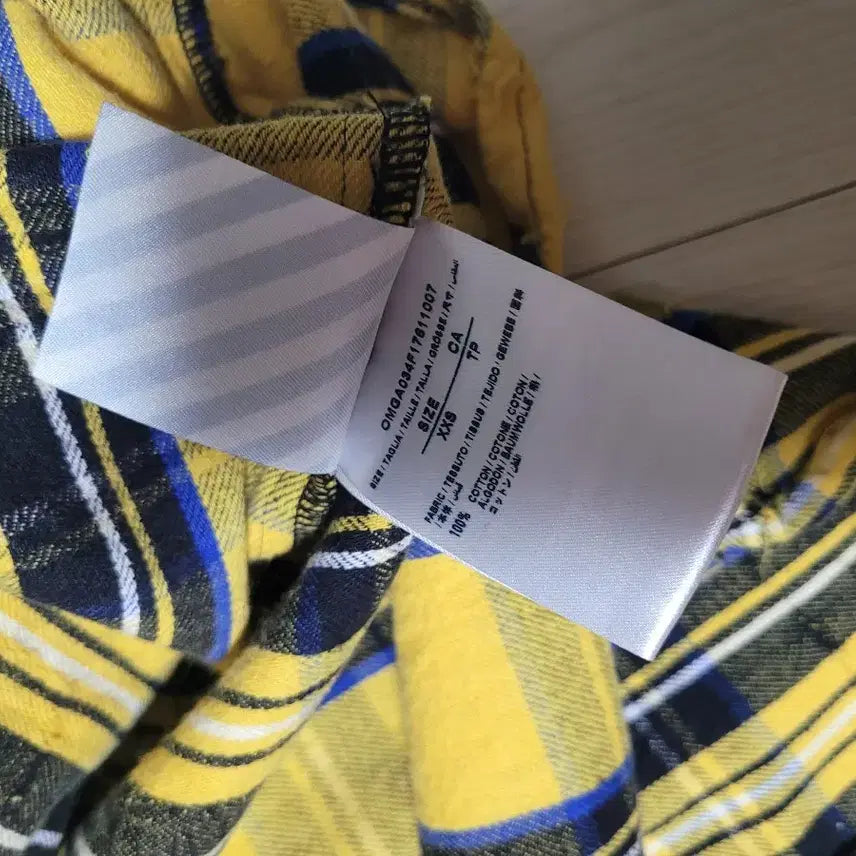 [BUNJANG] Off-White Yellow Arrow Check Shirt / XXS 오프화이트 옐로우 애로우 체크 셔츠