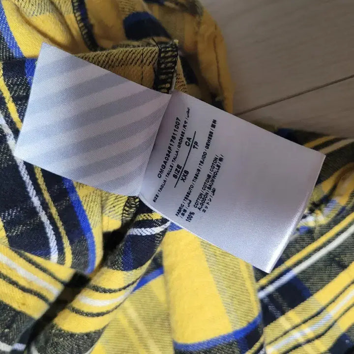 [BUNJANG] Off-White Yellow Arrow Check Shirt / XXS 오프화이트 옐로우 애로우 체크 셔츠