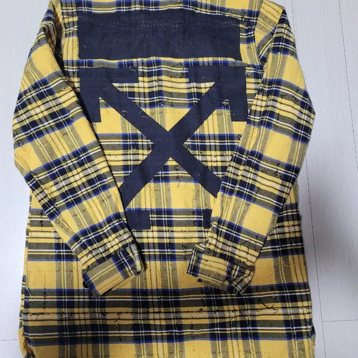 [BUNJANG] Off-White Yellow Arrow Check Shirt / XXS 오프화이트 옐로우 애로우 체크 셔츠