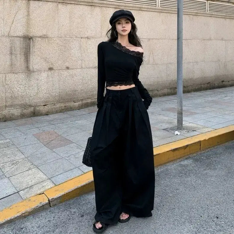 [BUNJANG] Off-the-Shoulder Lace Blouse / [2컬러] 레이스티셔츠 오프숄더티셔츠 오프숄더 레이스 블라우스 어깨트임