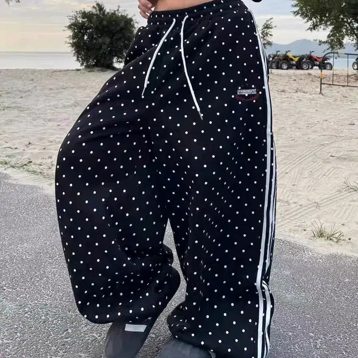 [BUNJANG] Y2K Dot Track Pants / [2컬러] 도트 트랙팬츠 네이비 블랙 y2k 땡땡이바지 도트팬츠 츄리닝