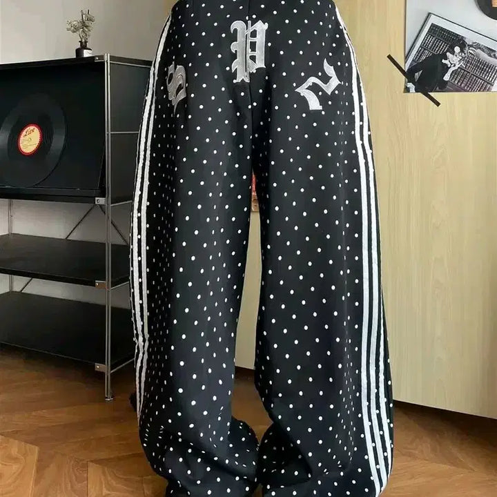 [BUNJANG] Y2K Dot Track Pants / [2컬러] 도트 트랙팬츠 네이비 블랙 y2k 땡땡이바지 도트팬츠 츄리닝