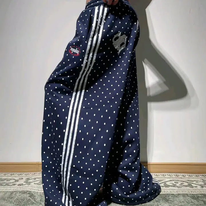 [BUNJANG] Y2K Dot Track Pants / [2컬러] 도트 트랙팬츠 네이비 블랙 y2k 땡땡이바지 도트팬츠 츄리닝