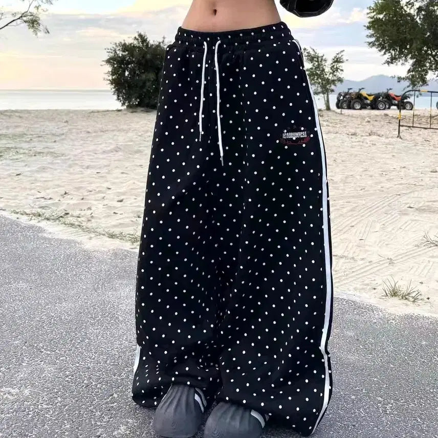 [BUNJANG] Y2K Dot Track Pants / [2컬러] 도트 트랙팬츠 네이비 블랙 y2k 땡땡이바지 도트팬츠 츄리닝