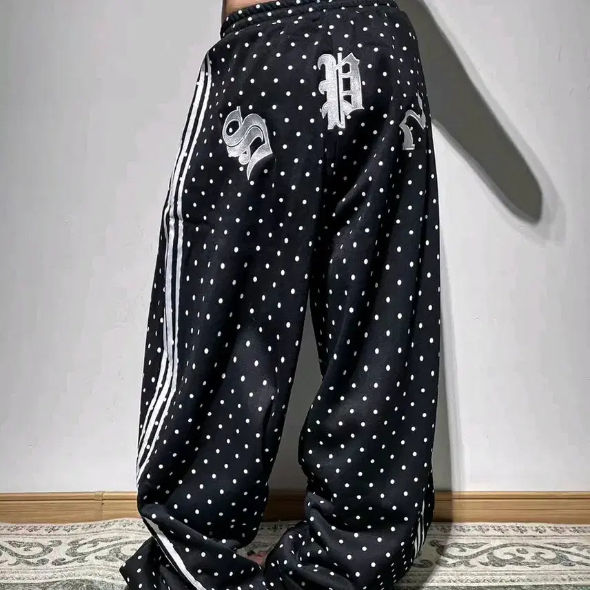 [BUNJANG] Y2K Dot Track Pants / [2컬러] 도트 트랙팬츠 네이비 블랙 y2k 땡땡이바지 도트팬츠 츄리닝