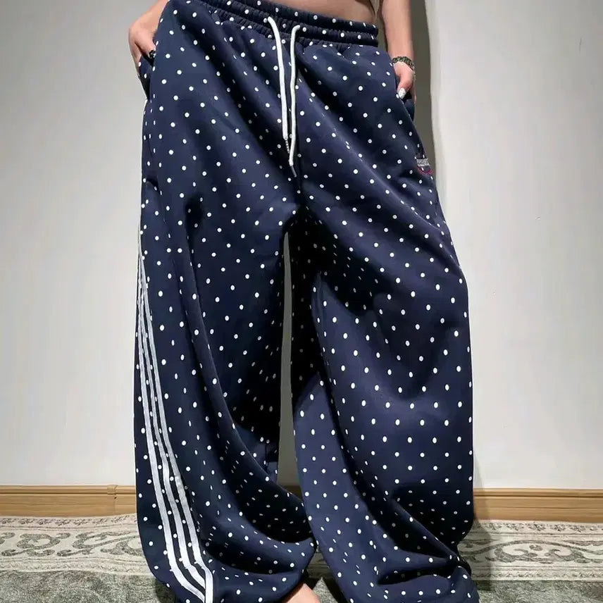 [BUNJANG] Y2K Dot Track Pants / [2컬러] 도트 트랙팬츠 네이비 블랙 y2k 땡땡이바지 도트팬츠 츄리닝