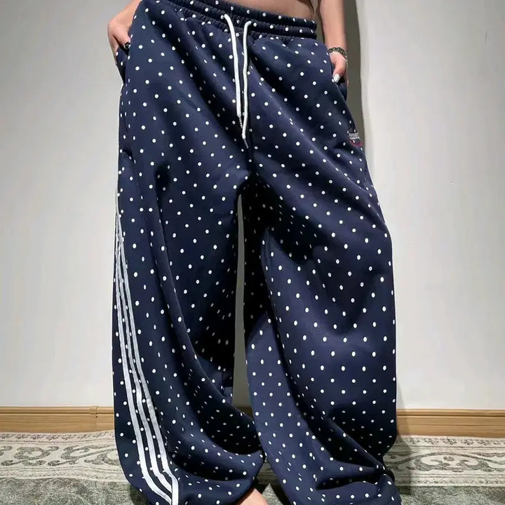[BUNJANG] Y2K Dot Track Pants / [2컬러] 도트 트랙팬츠 네이비 블랙 y2k 땡땡이바지 도트팬츠 츄리닝