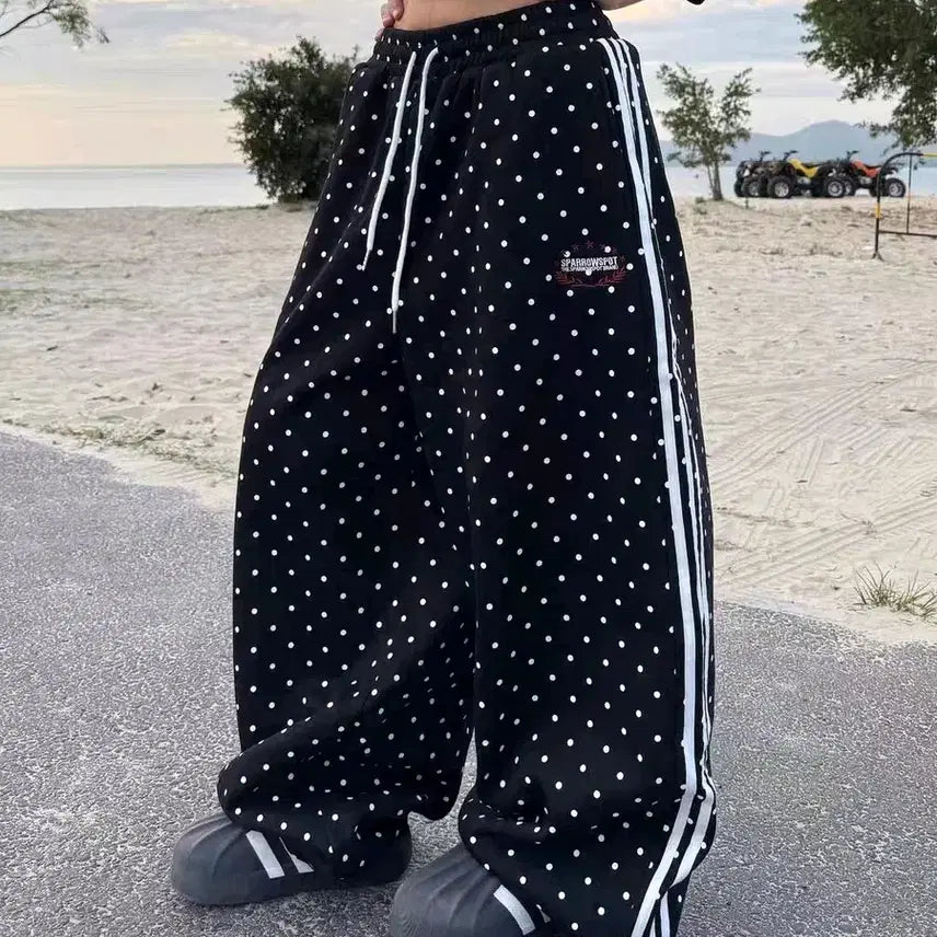 [BUNJANG] Y2K Dot Track Pants / [2컬러] 도트 트랙팬츠 네이비 블랙 y2k 땡땡이바지 도트팬츠 츄리닝