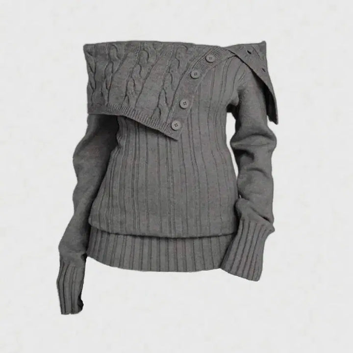 [BUNJANG] Shein Y2K Off-Shoulder Ribbed Knit Sweater / 쉬인 shein romwe y2k 오프숄더 골지 니트 스웨터