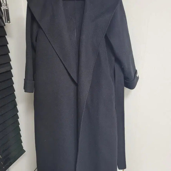 [BUNJANG] Robe Long Coat - Black / 로브롱코트