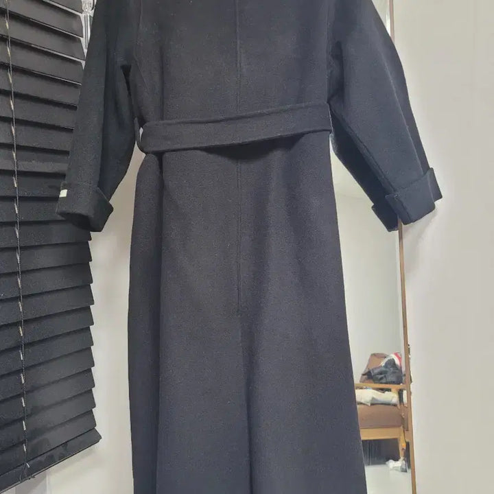 [BUNJANG] Robe Long Coat - Black / 로브롱코트