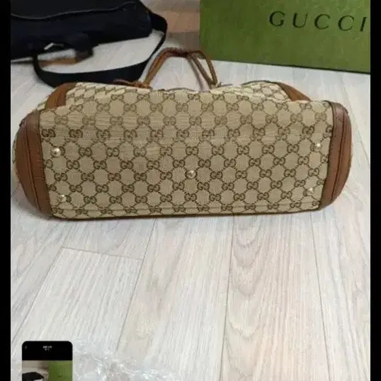 [BUNJANG] Gucci GG Logo Bamboo Tassel Tote Bag / 구찌 GG 로고 쟈카드 숄더백