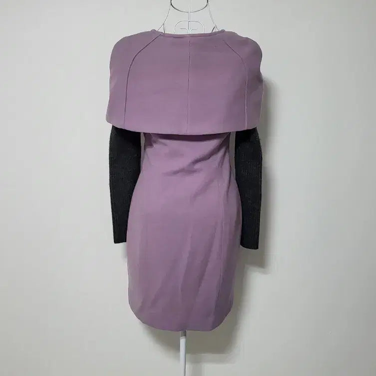 [BUNJANG] Italian Brand Pink Wool Cape Poncho Dress / 이탈리아 브랜드 울 30프로 핑크 케이프 판초 원피스 팔 탈부착