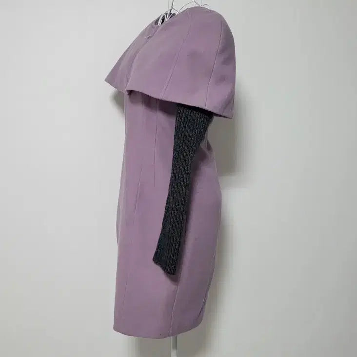 [BUNJANG] Italian Brand Pink Wool Cape Poncho Dress / 이탈리아 브랜드 울 30프로 핑크 케이프 판초 원피스 팔 탈부착