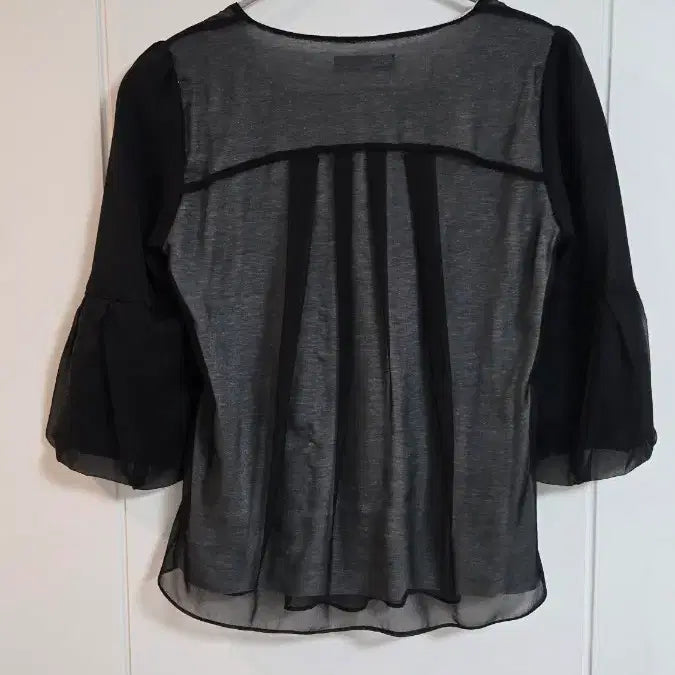 [BUNJANG] Elle Black See-Through Blouse / 엘르 블랙 시스루 블라우스 66