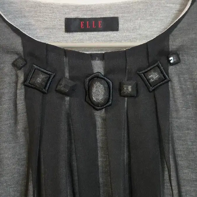 [BUNJANG] Elle Black See-Through Blouse / 엘르 블랙 시스루 블라우스 66