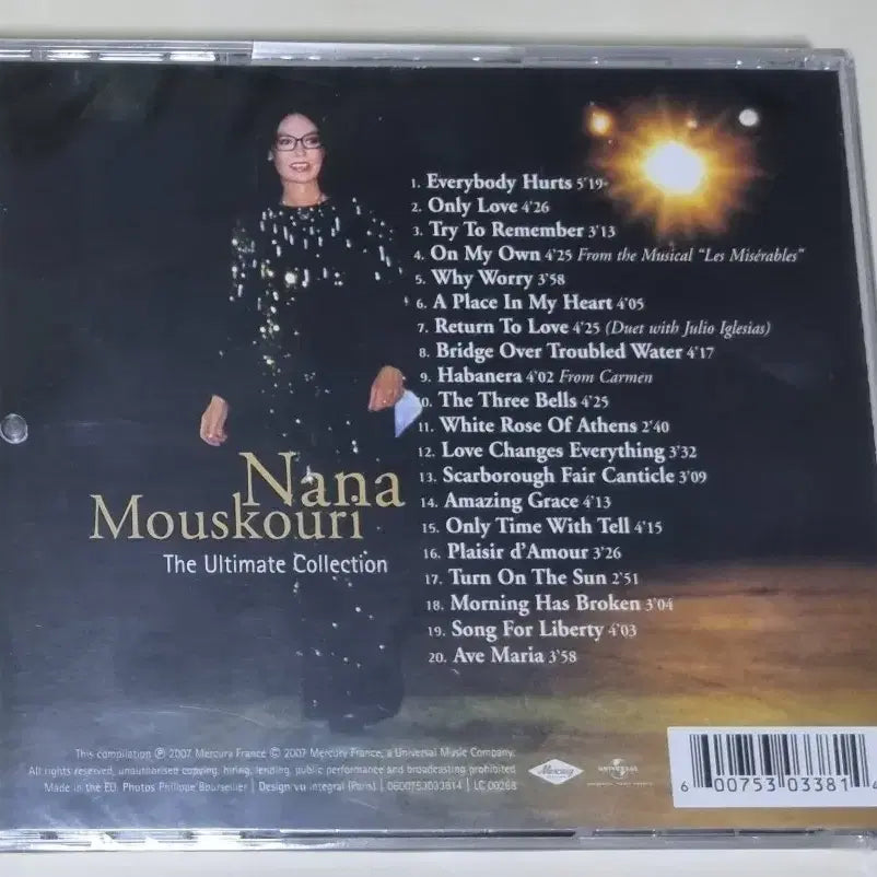 [BUNJANG] Nana Mouskouri The Ultimate Collection CD / 나나 무스쿠리 The Ultimate Collection 미개봉 CD