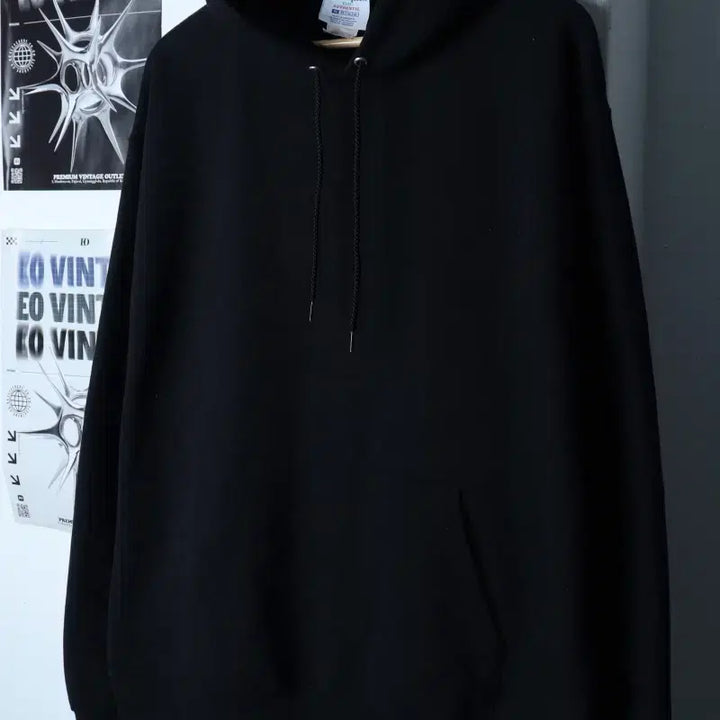 [BUNJANG] Champion Hooded Sweatshirt Black Basic Old School / (XL-2XL) 챔피온 후드티셔츠 무지 블랙 기모 올드스쿨-17732