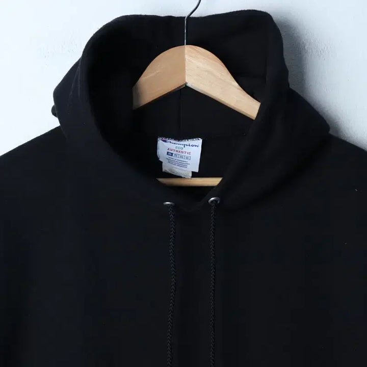 [BUNJANG] Champion Hooded Sweatshirt Black Basic Old School / (XL-2XL) 챔피온 후드티셔츠 무지 블랙 기모 올드스쿨-17732