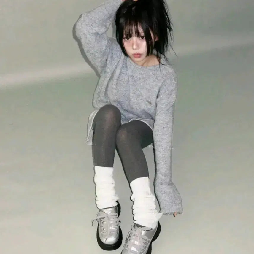 [BUNJANG] Winter Mule Platform Sandals Silver 235 / 겨울슬리퍼 뮬 샌들 신발 통굽 새제품235 실버