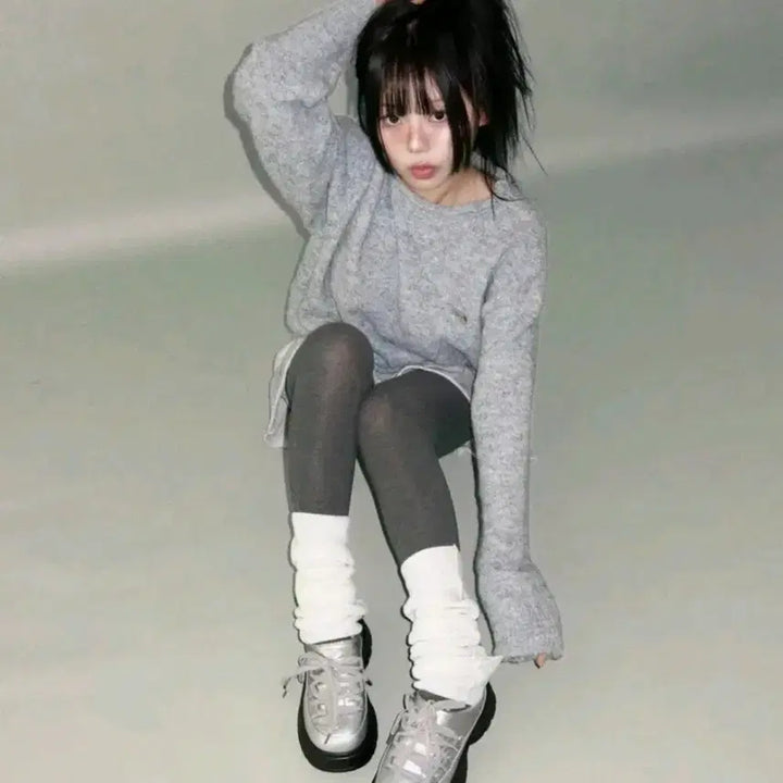 [BUNJANG] Winter Mule Platform Sandals Silver 235 / 겨울슬리퍼 뮬 샌들 신발 통굽 새제품235 실버