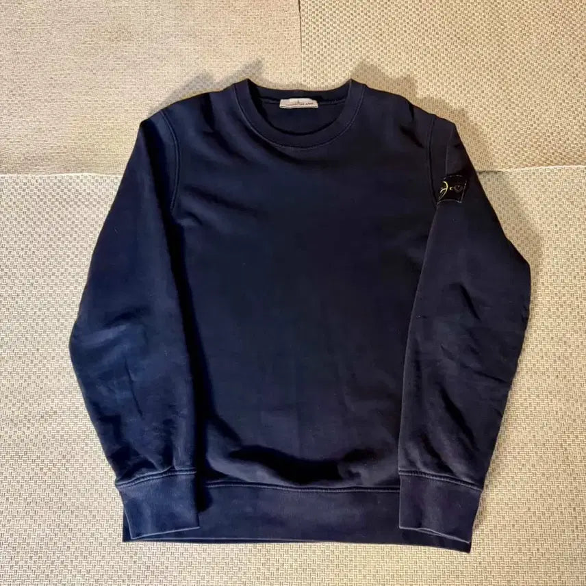 [BUNJANG] Stone Island Round Neck Navy Sweatshirt (L) / ((신형/Lsize)) 스톤아일랜드 라운드 맨투맨 네이비