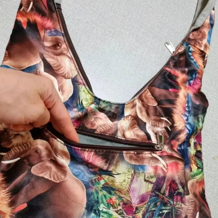 [BUNJANG] Imported Elephant Print Shoulder Bag / 수입 리얼코끼리프린팅 가방
