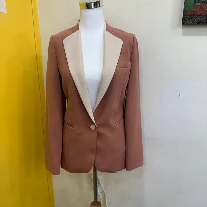 [BUNJANG] Bonnie Alex Beige and Pink Tailored Blazer / bonnie alex 배색 테일러드 자켓 55 베이지 핑크 정장자켓