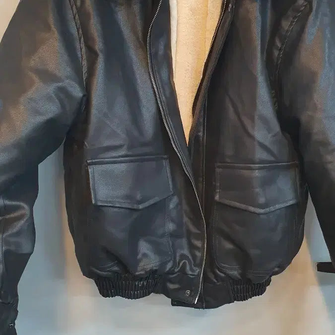 [BUNJANG] Snatch Black Leather Fur Mustang Jacket / Snatch 블랙 레더 퍼 무스탕 자켓 FREE 남성 자켓