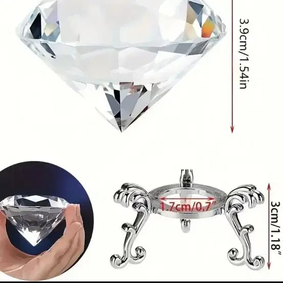 [BUNJANG] Crystal Diamond Ornament with Stand / 6cm크리스탈 다이아몬드 장식 +받침대