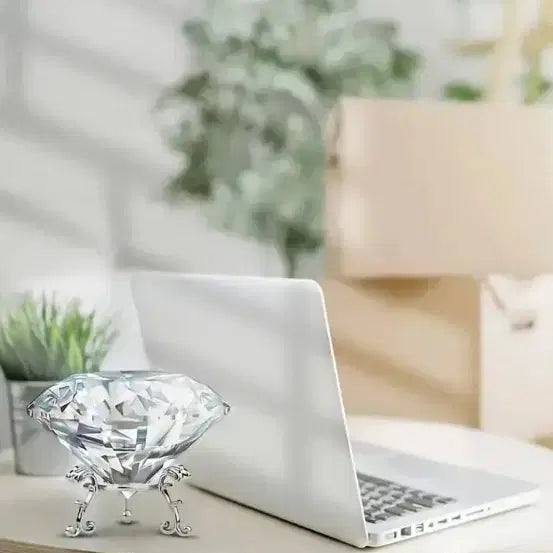 [BUNJANG] Crystal Diamond Ornament with Stand / 6cm크리스탈 다이아몬드 장식 +받침대