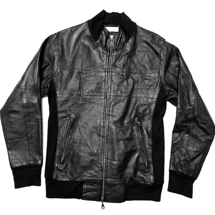 [BUNJANG] Welcome Highneck Leather Jacket / Welcome - 하이넥 레더 자켓