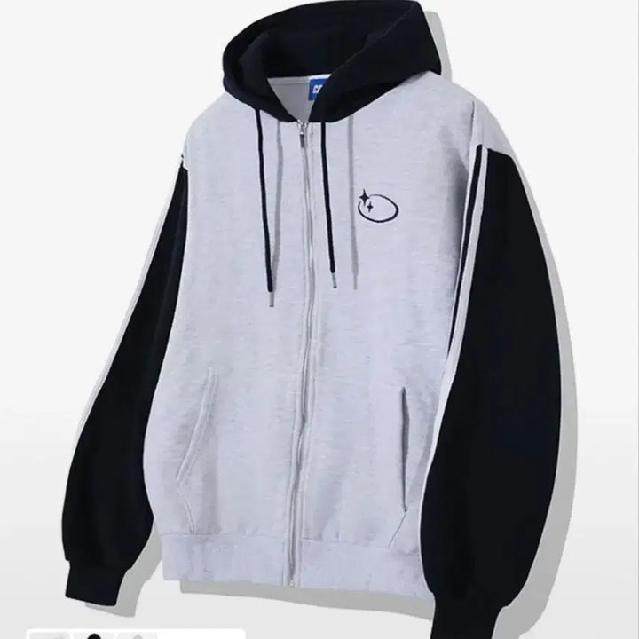 [BUNJANG] Cross Dressley Color Block Hooded Zip-Up Jacket / 크로스드레슬리 배색 후드 집업 1사이즈