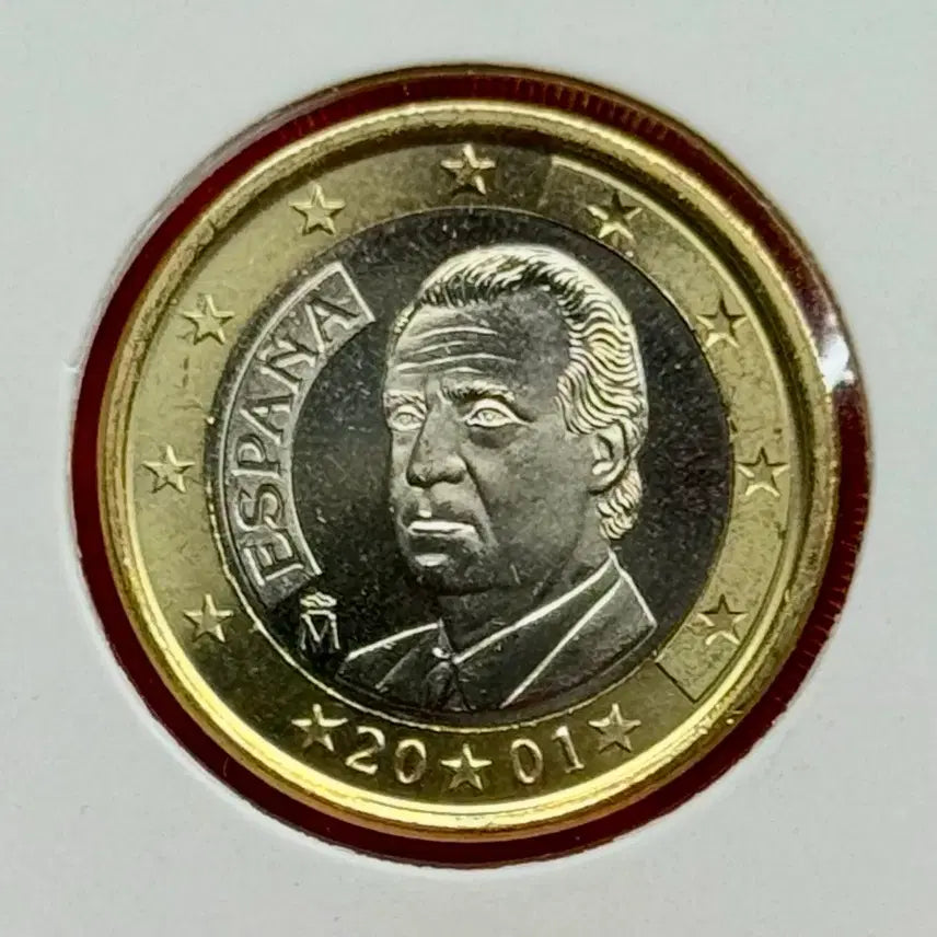 [BUNJANG] Spain Juan Carlos I 1 Euro Bimetal Error Coin / 2001년 스페인(후안카를로스1세국왕)1유로 바이메탈 에러주화