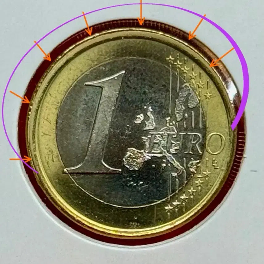 [BUNJANG] Spain Juan Carlos I 1 Euro Bimetal Error Coin / 2001년 스페인(후안카를로스1세국왕)1유로 바이메탈 에러주화