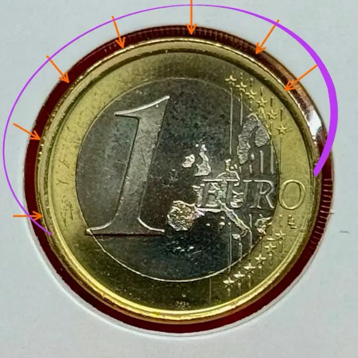 [BUNJANG] Spain Juan Carlos I 1 Euro Bimetal Error Coin / 2001년 스페인(후안카를로스1세국왕)1유로 바이메탈 에러주화