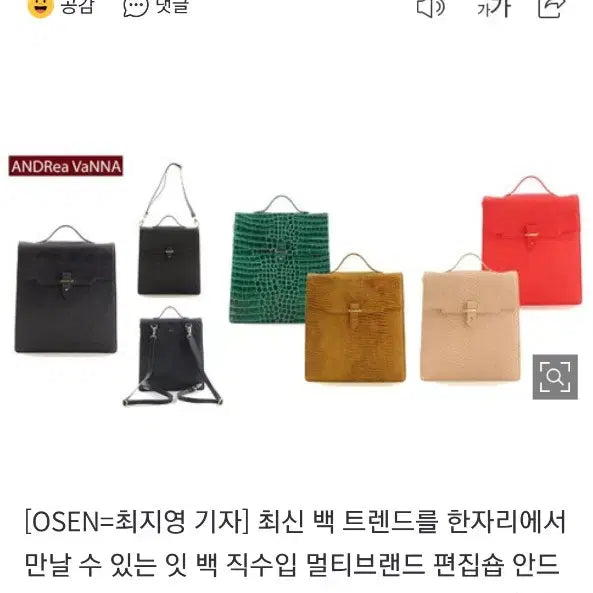 [BUNJANG] Andrea Vana Gaya Leather Backpack / 안드레아바나 가야 백팩. 토트 백팩 겸용