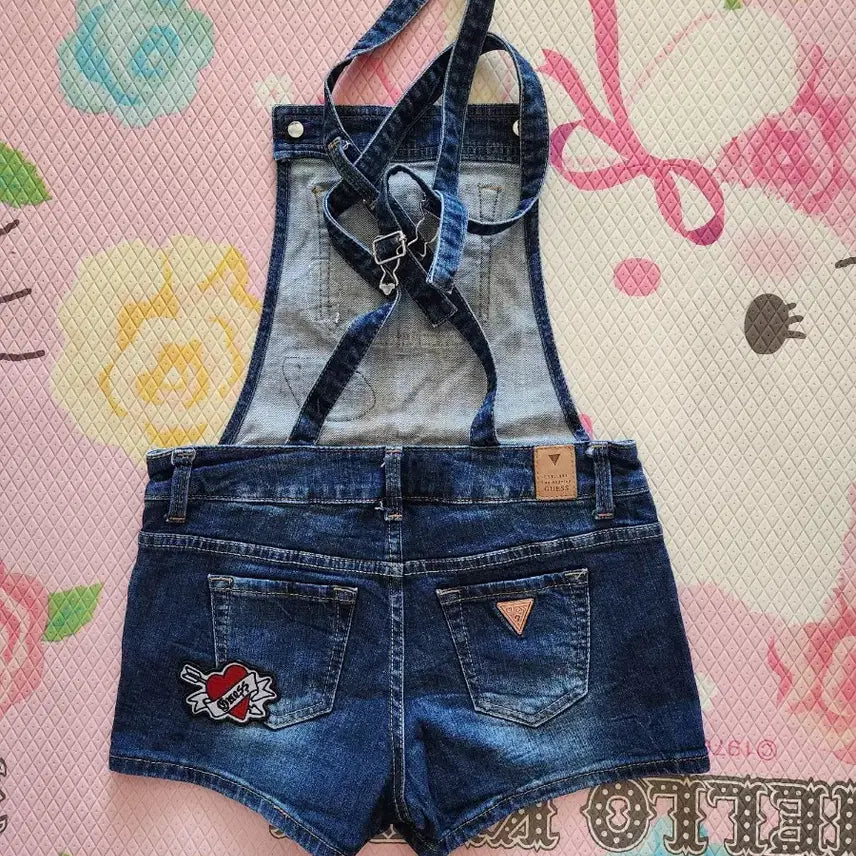 [BUNJANG] Guess Denim Overalls Shorts (Size 24) / 정품 게스 데님 멜빵 반바지 24사이즈